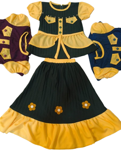Ensemble 2 pièces haut et jupe pour bébés filles de 1 à 2 ans, en tissu Polestar, manches courtes, tenue de fête pour enfants - Product Image 5