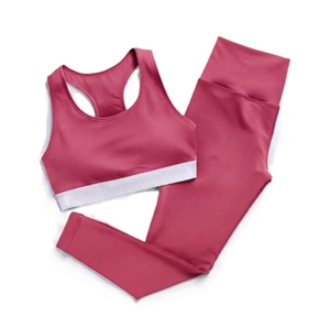 Conjunto Deportivo Rosa: Sujetador Deportivo y Leggings de Cintura Alta, Ropa Deportiva sin Costuras, Top Corto, Conjunto a Juego, Transpirable, con Logotipo Personalizado - Product Image 3