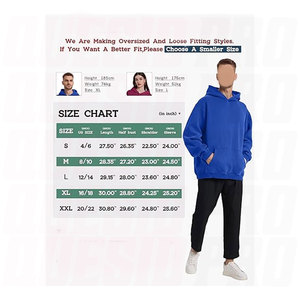 Mens Couples Oversized Hoodie Sweatshirt Heavyweight Vintage Pullover with Soft Cotton Fleece Screen Printed Hoodies - Product Image 3