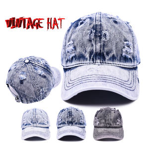หมวกเบสบอลวินเทจขายส่ง หมวกเดนิมทรงแด๊ดแฮท หมวกแบบทำสีซีดและทำลายลุคแบบดิสเทรส หมวกเบสบอลผู้ชาย - Product Image 6