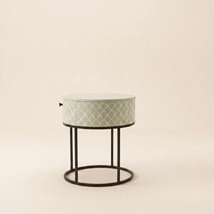 Table de chevet moderne en os incrusté, design marocain en treillis, pour appartement, chambre à coucher, mobilier de maison par VIKIS ARTS - Product Image 3