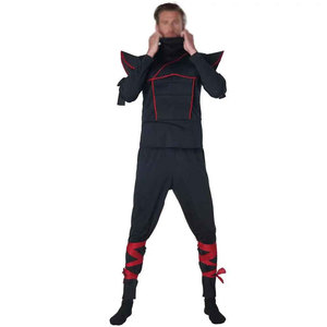 Costume de ninja blanc à capuche une pièce, bordure dorée, ceinture noire pour adultes, unisexe, coupe régulière, 100% coton extensible - Product Image 5