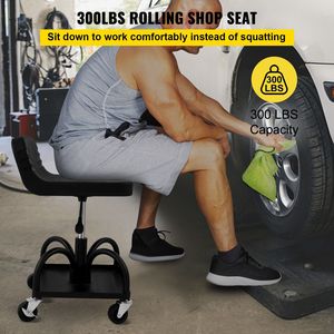 Sgabello da Garage Regolabile con Capacità 300 LBS, Ruote Girevoli a 360 Gradi, Altezza 15.7-20.5, Sedile per Meccanici - Product Image 2