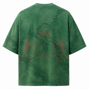 T-shirt élégant à épaules tombantes, effet délavé soleil, coupe décontractée et lavage vintage pour un style de vie moderne et décontracté - Product Image 3