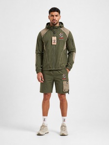 Ensemble veste coupe-vent et short de qualité supérieure, conçu pour l'entraînement sportif, les voyages et les activités quotidiennes, confort optimal - Product Image 1