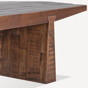 Table basse de salon en bois de manguier massif, robuste et attrayante, fabriquée à la main, finition naturelle, joints en queue d'aronde durables, pieds pliants - Product Image 5