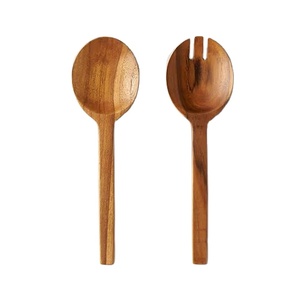 2024 vente chaude salade outils plats serveur cuillères à la main en bois cuillère et fourchette salade meilleure qualité bois par STAR CRAFTS INDE - Product Image 1