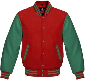 Wholesale Custom <b>Men</b> Wool Varsity <b>Jacket</b> Real <b>Leather</b> Sleeve High Quality Heavyweight Letterman <b>Jackets</b> WVJ-0019D - Product Image 3