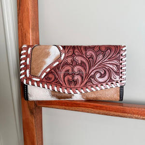 คลัทช์ขนวัวแท้เครื่องมือดีไซน์ใหม่กระเป๋าคลัทช์แกะสลักมือกระเป๋าคลัทช์หนังแท้มีสไตล์กระเป๋าสตางค์หนังตะวันตกอเนกประสงค์ - Product Image 2