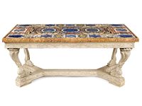Plateau de table basse en marbre et pierres précieuses écologiques haut de gamme - Meuble de salon durable