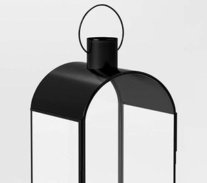 New Trending 2026 Metal & Glass Candle <b>Lantern</b> for Home Decor shiny <b>Black</b> Finished Candle Holder For Christmas Customized - Product Image 1