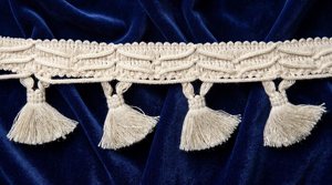 Beige Cotton Tassel <b>Fringe</b> Decorative Trim Braided <b>Curtain</b> Garment Home Textile Accessory Custom Size MOHINI ENTERPRISE - Product Image 3