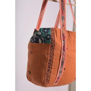 Bolsa de Mano Vintage de Algodón Kantha, Bolsa de Compras Boho Hecha a Mano en India, Bolsa de Hombro Reutilizable, Bolsos Casuales Unisex, Regalo Duradero - Product Image 3