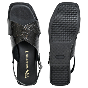 IR COLLECTION รองเท้าแตะหนังสีดำพรีเมี่ยมสำหรับผู้หญิง งานแฮนด์เมด สไตล์เกาหลี ฤดูร้อน น้ำหนักเบา รองรับแรงกระแทกได้ดี แบบเปิดนิ้วเท้า - Product Image 4