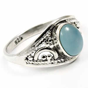 แหวนพลอยแคลเซโดนีงานฝีมือสวยงาม ทำจากเงินแท้ 925 เครื่องประดับเงินสเตอร์ลิง แหวนโบโฮสวยๆ ขายในราคาที่ดีที่สุด - Product Image 1