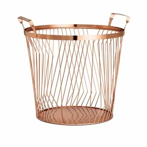 Panier à linge en fil métallique doré à motif hexagonal Ultimate Choice, bac de rangement en maille métallique pour vêtements, jouets, couvertures, organisateur - Product Image 4