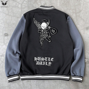 Chaqueta Varsity para Hombre, Estilo Moderno, con Parches y Estampado de Letras, Estilo Urbano, Corte Holgado, Chaqueta Bomber de Alta Calidad, Chaqueta de Béisbol - Product Image 2