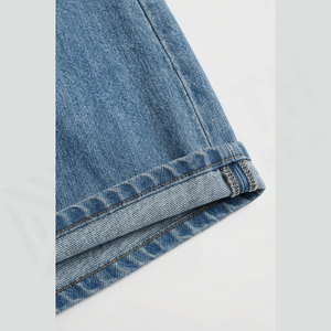 Jean en denim délavé coupe droite pour homme, taille haute, coupe ample, en coton, style décontracté, idéal pour le printemps - Product Image 6