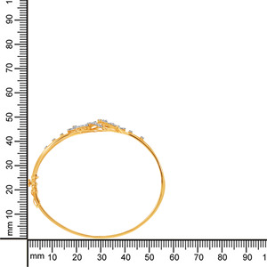 Elegant Yellow Gold 18K Lab Grown Diamond Spiral Bangle Bracelet Intricate Circular Design Sparkling <b>Stones</b> Sophisticated - Product Image 4