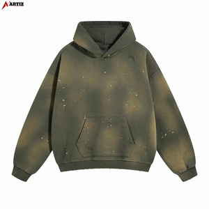 Sweat-shirts à capuche unisexes en molleton 100 % coton, coupe régulière, effet délavé, pour homme, vente en gros, collection hiver - Product Image 1
