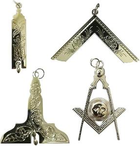 Conjunto de Joyas para Collar de Regalia Masónica, Oficial de Logia Azul, Juez de Primera, Juez de Segunda, Maestro Venerable, Díacono Superior - Product Image 1