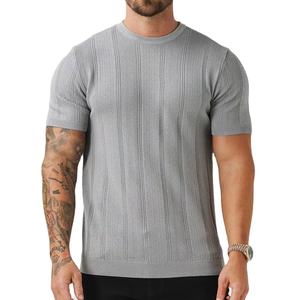 Vente en gros 100% coton T-shirt de sport pour hommes logo personnalisé nouveau modèle pull-over simple tricots personnalisés - Product Image 1