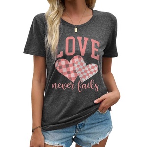 T-shirt imprimé pour femme, col rond, manches courtes, décontracté, été, 100 % coton respirant, coupe classique, vente en gros, best-seller BD - Product Image 5