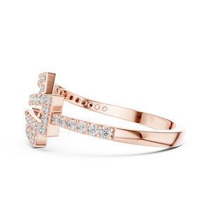 Elegante Anillo de Diamantes Cultivados en Laboratorio para Mujer, Oro Rosa de 18 Quilates con Baño de Rodio, para Compromiso, Fiesta, Boda, Evento Glamuroso, Regalo, Uso Diario - Product Image 2