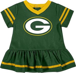 Vestido Jersey para Bebé Niña de los Green Bay Packers con Braguitas, Verde y Amarillo, con Malla, Temática de Fútbol Americano, Conjunto Deportivo - Product Image 2