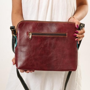 Elegant Bohemian Vintage Cowhide Leather Women's <b>Shoulder</b> Bag Single Portable <b>Strap</b> Winter Shopping Design - Product Image 3