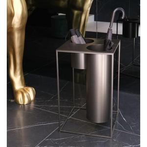 Ensemble de 2 porte-parapluies en métal noir antirouille avec plateau de base amovible et étanche - Product Image 3