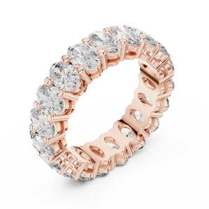 Bague unisexe ovale en or massif 10K 14K 18K avec diamants de laboratoire East West taille ovale, 6,08 carats au total, certifiée IGI, bijoux fins - Product Image 4