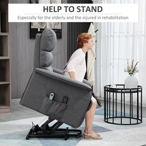 Poltrona Reclinabile Elettrica Smart Grigia con 3 Modalità di Vibrazione e Funzione Massaggio, Telecomando per Soggiorno e Ufficio - Product Image 5