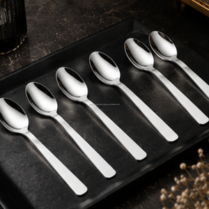 Premium Food Grade Stainless Steel Dinner Spoon <b>Long</b> Handle Mirror Polish Anti <b>Slip</b> Rust Proof USA Hotel Supply - Product Image 5