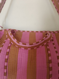 Handmade Striped Quilted Eco-friendly Cotton Gym Duffle <b>Bag</b> Organic Cotton Polyester Lining Adjustable Strap 20-<b>30L</b> Capacity - Product Image 5
