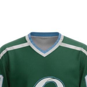 Ensemble short et maillot de hockey sur glace sublimé vert et blanc pour homme, en polyester, col en V, vêtements de sport pour matchs d'équipe, tenue de performance - Product Image 3