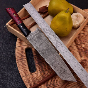 New Custom Handmade Damascus Steel Full Tang Professional Santoku <b>Kitchen</b> Chef <b>Knife</b> 8" <b>Sharp</b> Blade W/Pakkawood Handle - Product Image 2