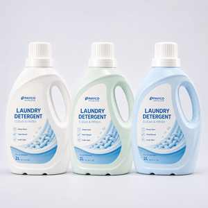 Pavico <b>Laundry</b> Detergent Bottle Handle Shape HDPE 2L Custom Color Screw Cap ISO 9001:2015 Certified for Liquid Soap Household - Product Image 4