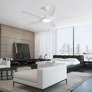 Ventilador de Techo LED Blanco de 48 Pulgadas con Motor de Corriente Continua, Luz Regulable y Control Remoto, 5 Aspas de ABS - Product Image 6