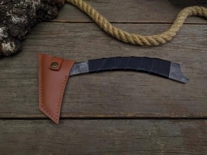 Forged Steel Tomahawk <b>Axe</b> With Rubber <b>Handle</b> Survival Hatchet Custom Damascus Blade Design - Product Image 2