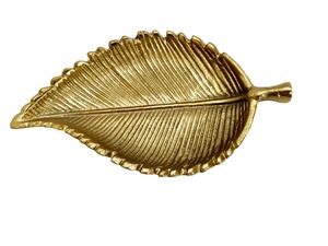 Leaf Shaped Aluminum Serving Tray Decorative Metal Storage Tray Modern Tabletop Platter Single-Tier for Living Room Home Bar - Product Image 2