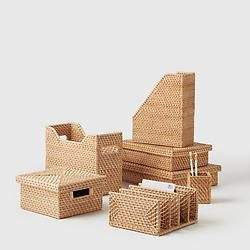 Wholesale Handicraft Natural Woven <b>Rattan</b> Magazine Holder Wholesale Water Hyacinth <b>Storage</b> Basket Seagrass Undershelf Cabinet - Product Image 2