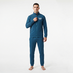 Men's Full <b>Zip</b> Tracksuit Set Solid Color Stand Collar Regular Fit <b>Joggers</b> with Side <b>Pockets</b> Breathable Polyester Nylon - Product Image 5