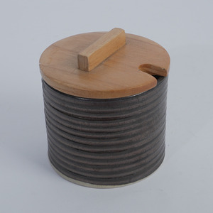 Juego de Recipientes para Especias de Cerámica Negra Mate, 250 ml, Duraderos, Ecológicos, con Tapa de Madera, Apilables, Resistentes a Fugas, para Restaurantes, Hoteles y Cafés - Product Image 4