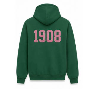 Alpha Kapa Alpha Greek Life Fashion for Winter 100% Cotton Hoodie <b>Pink</b> Green Sorority <b>Sweatshirt</b> - Product Image 3