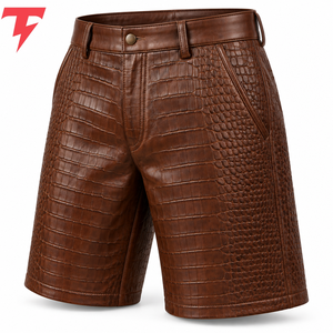 Premium Men <b>Leather</b> <b>Shorts</b> Feature Smooth Material Comfortable Movement And Reliable Quality For Casual & Everyday Fashion Wear - Product Image 4
