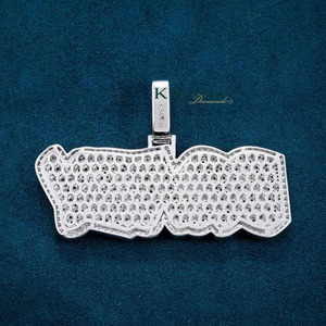 Pendentif Lettre en Moissanite Plaqué Or 14k/18k Argent 925 Style Hiphop Coupe Ronde Brillante Unisexe Cadeau Usage Quotidien - Product Image 2
