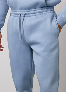 Pantalones Deportivos de Algodón Azul Claro con Lavado Ácido Estilo Vintage para Hombre, Cintura Elástica, Bolsillos Laterales, Tejido Medio, para Otoño - Product Image 6