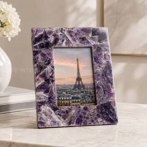 Fabricant en gros vendant des cadres photo en agate, des améthystes et des quartz roses décoratifs pour la maison, avec logo personnalisable fait main - Product Image 1