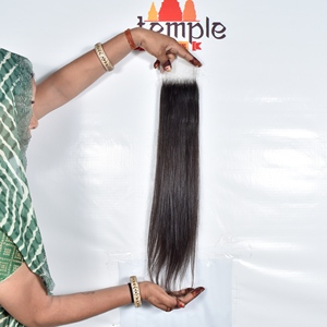 ผมแท้แบบอินเดีย Remy  4x4 Deep Wave Lace Frontal  สีดำธรรมชาติ  พร้อม H D Closure Piece  ติดง่าย  ทรงผมดูเป็นธรรมชาติ - Product Image 6